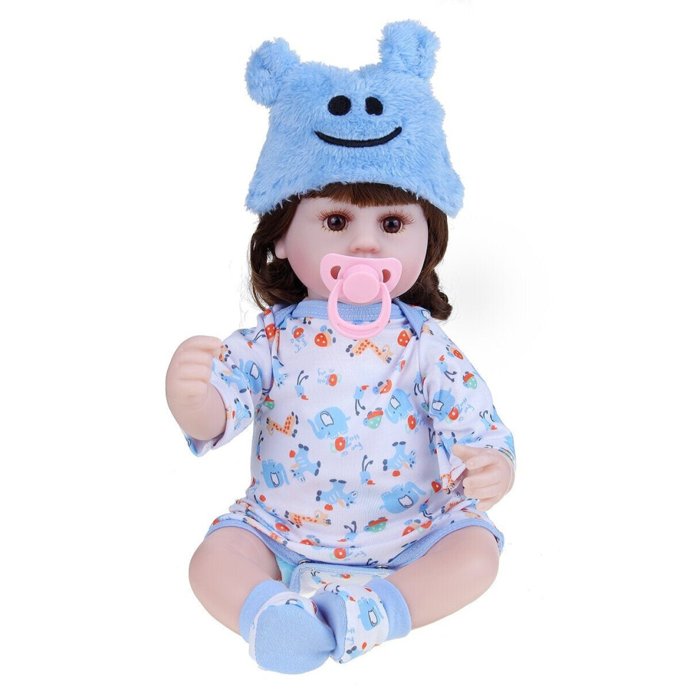 () 42CM Multi-optional Simulation Silicone Vinyl Lifelike Realistic Reborn Newborn Baby Doll Toy with Cloth Suit for Kids Birthday Gift