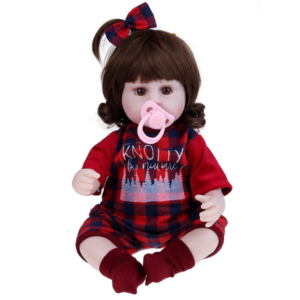 () 42CM Multi-optional Simulation Silicone Vinyl Lifelike Realistic Reborn Newborn Baby Doll Toy with Cloth Suit for Kids Birthday Gift