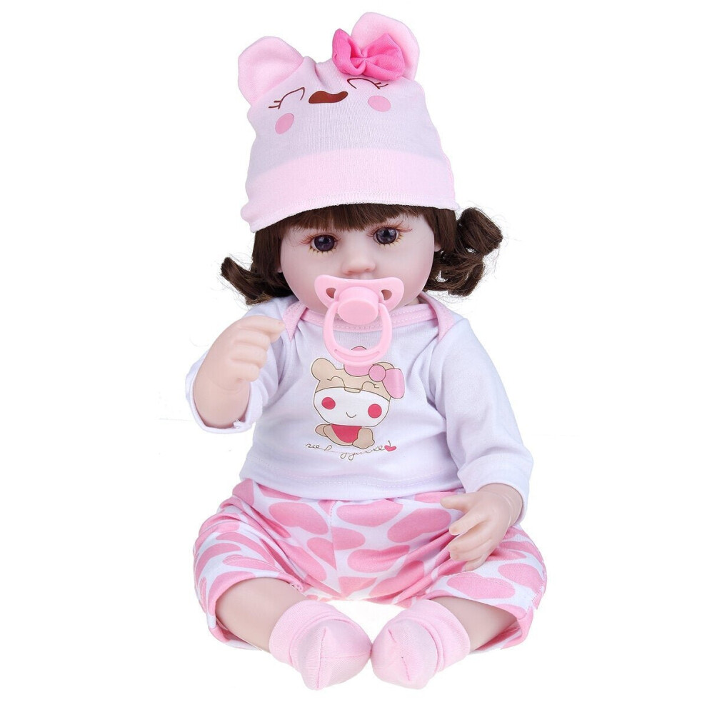 () 42CM Multi-optional Simulation Silicone Vinyl Lifelike Realistic Reborn Newborn Baby Doll Toy with Cloth Suit for Kids Birthday Gift