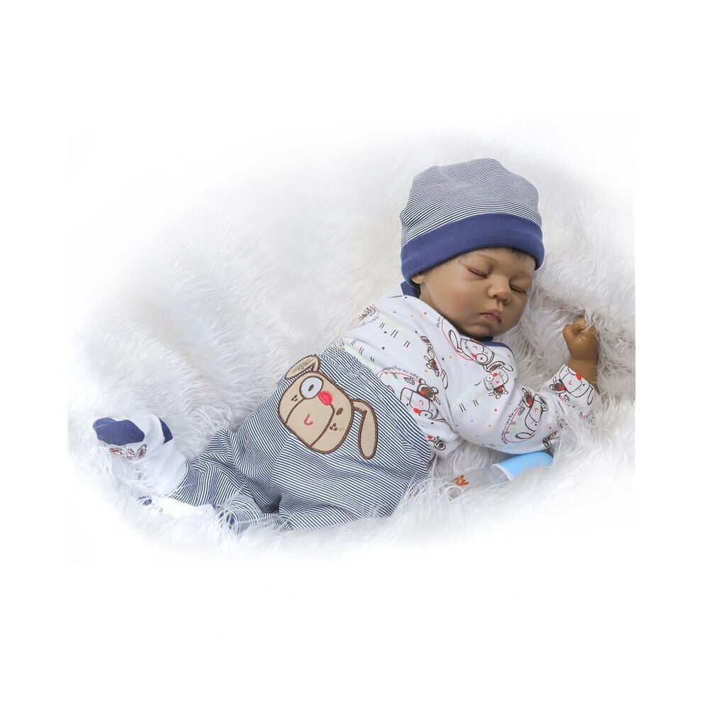 Collection 20inch Soft Silicone Limbs Cloth Body Reborn Dolls Lifelike Sleeping Baby Toy