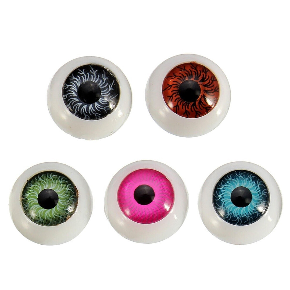 100pcs/box 12mm Doll Eyeballs Half Round Acrylic Eyes for DIY Doll Bear Crafts Toys