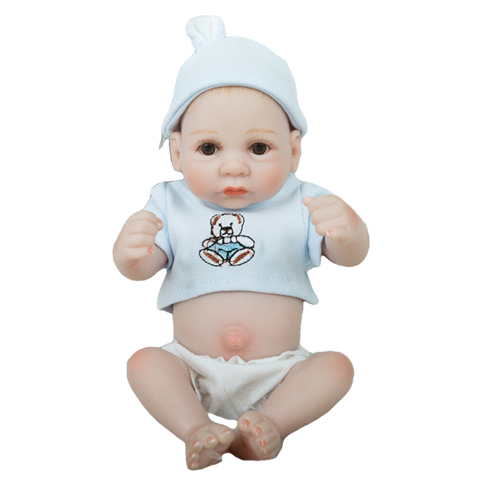 () 28CM Silicone Realistic Sleeping Reborns Lifelike Newborn Baby Doll Toy with Moveable Head Arms And Legs