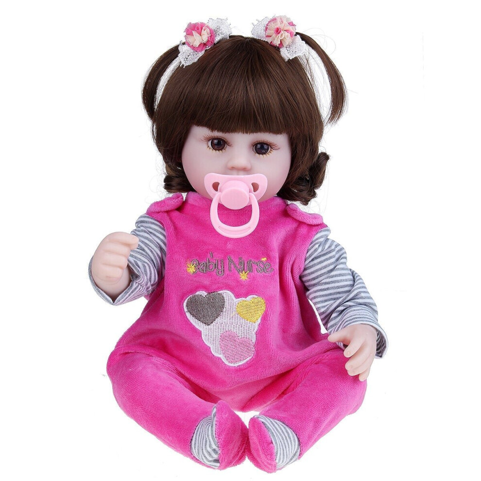 () 42CM Multi-optional Simulation Silicone Vinyl Lifelike Realistic Reborn Newborn Baby Doll Toy with Cloth Suit for Kids Birthday Gift