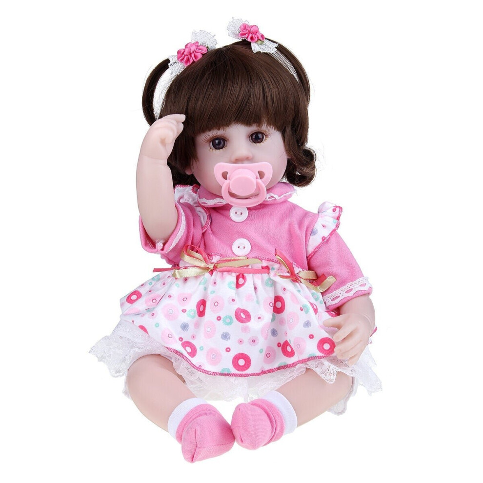 () 42CM Multi-optional Simulation Silicone Vinyl Lifelike Realistic Reborn Newborn Baby Doll Toy with Cloth Suit for Kids Birthday Gift