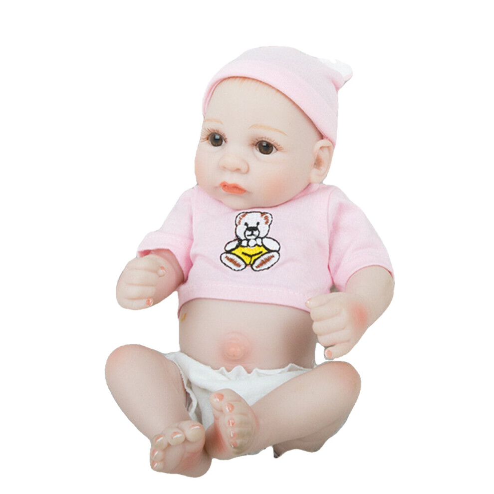 () 28CM Silicone Realistic Sleeping Reborns Lifelike Newborn Baby Doll Toy with Moveable Head Arms And Legs