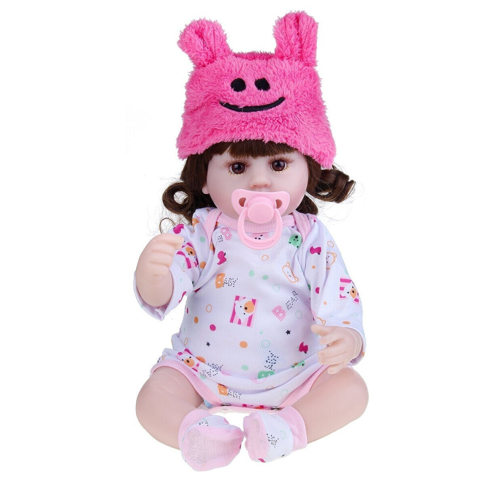 () 42CM Multi-optional Simulation Silicone Vinyl Lifelike Realistic Reborn Newborn Baby Doll Toy with Cloth Suit for Kids Birthday Gift