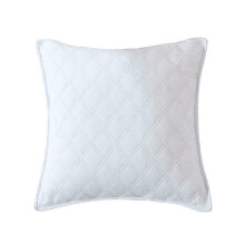 (White, Filled Cushion 17" x 17") Luxury Quilted 3PC INSP Bedspread/Thrw