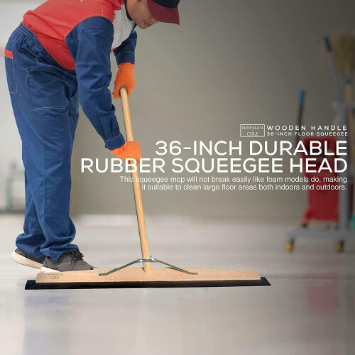 36'' Squeegee Floor Mop Handle Large Rubber Heavy Duty Industrial Wipe 1