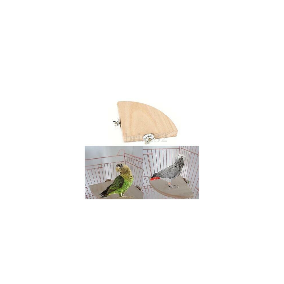 () Wooden Coin Parrot Bird Cage Perches Stand Platform Pet Budgie Hanging Toy Pet Toys