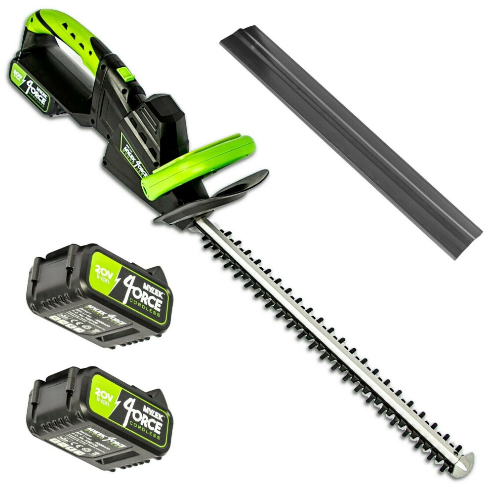 Mylek 20v Cordless Hedge Trimmer 2 x Li-ion Batteries & Fast Charger