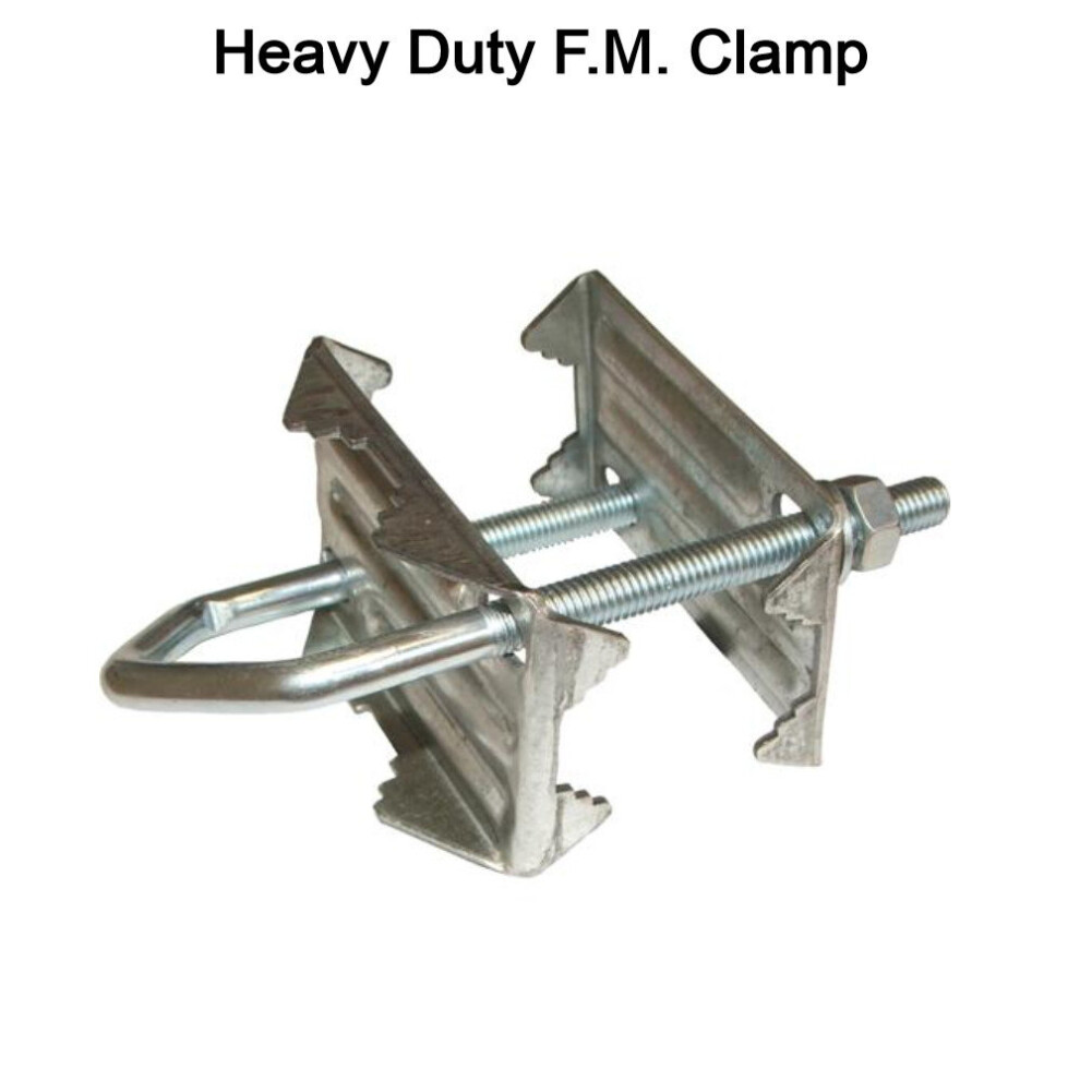 (2'' x 1'' Mast Clamp Heavy Duty) Mast Pole Clamps for TV Arial FM DAB Satellite With U Bolt Various Sizes