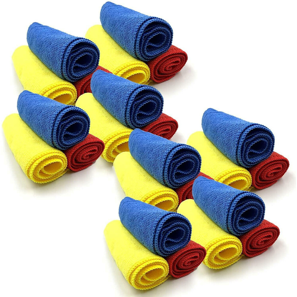 24x Microfibre Cloth Large 40x40 Cleaning Soft Car Glasses Kitchen