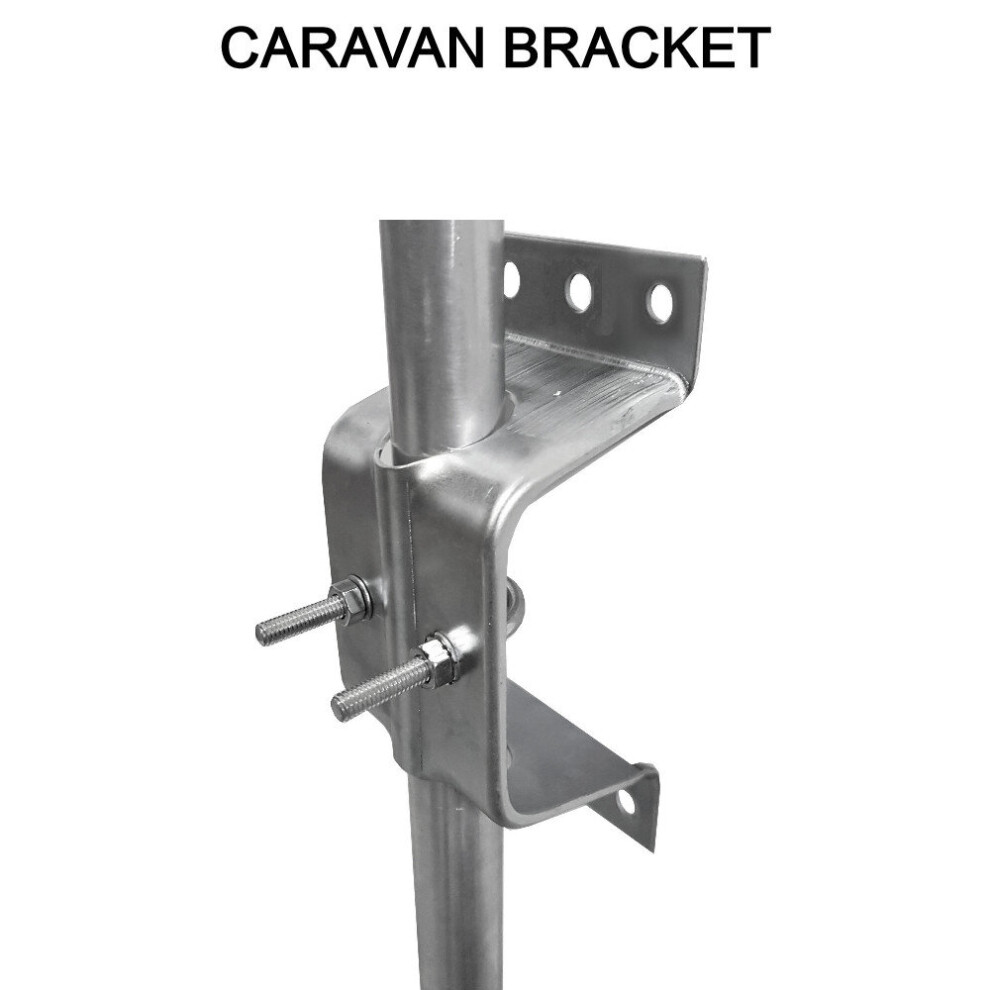 Caravan Boat Fascia Pressed Bracket With Clamp For 1'' Inch Tv Aerial Mast Pole 3713804162634