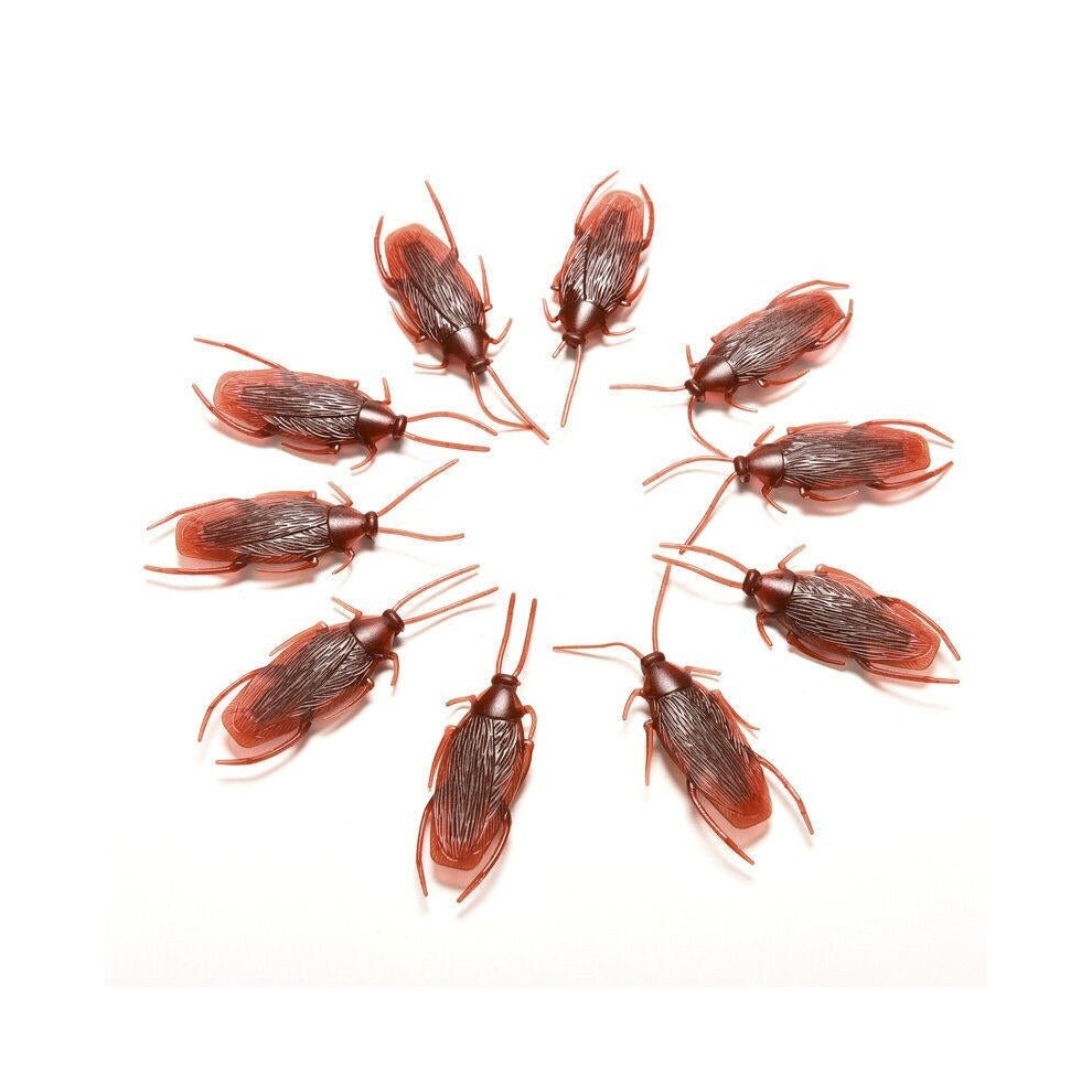 10pcs Prank Funny Trick Joke Toys Lifelike Model Simulation Fake Cockroach Toys Kids Children Props