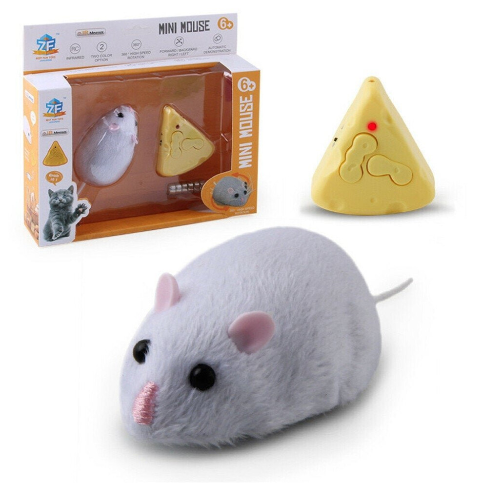 () Wireless Electronic Remote Control Rat Plush RC Mouse Toy Hot Flocking Emulation Toys Rat for Cat Dog,Joke Scary Trick Toys