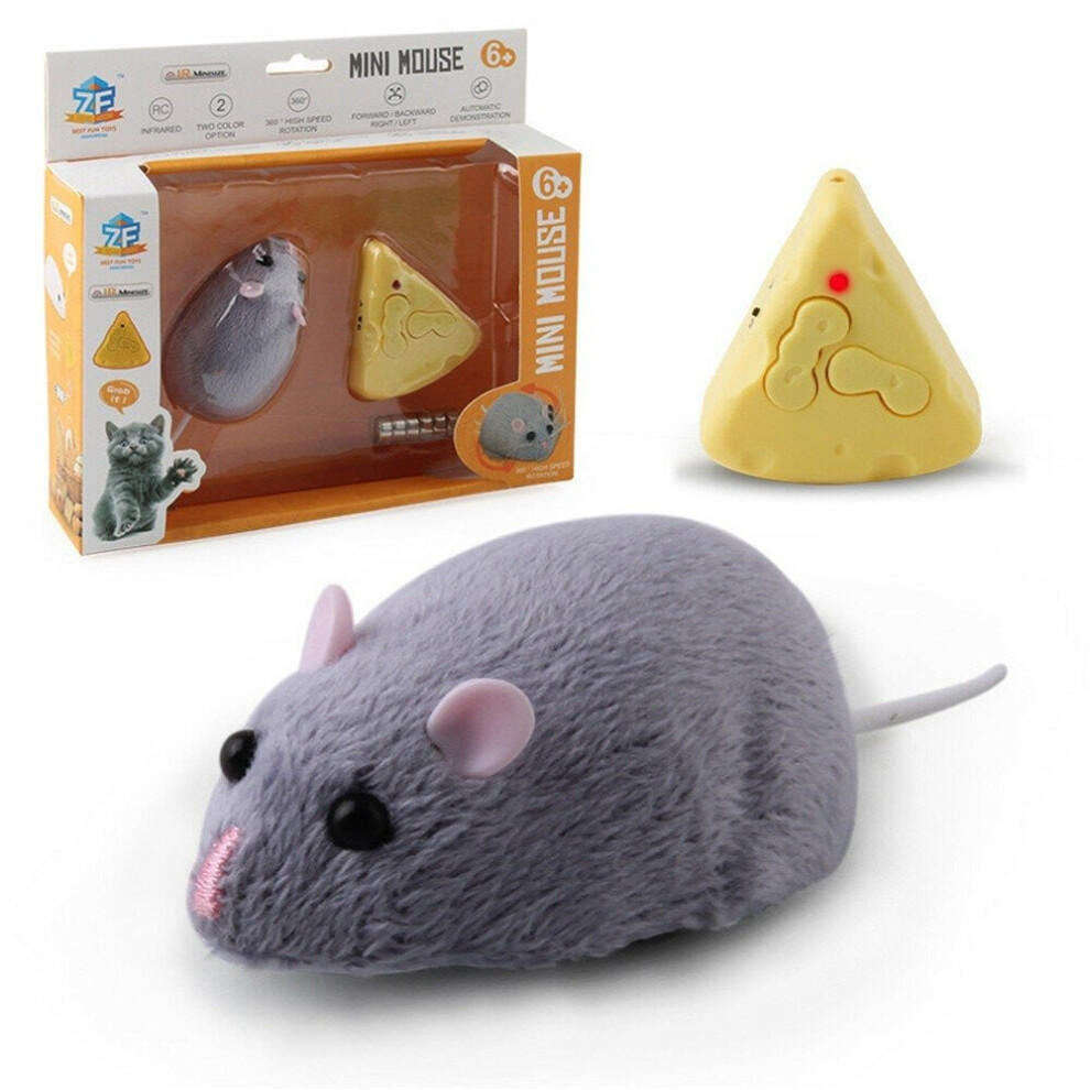 () Wireless Electronic Remote Control Rat Plush RC Mouse Toy Hot Flocking Emulation Toys Rat for Cat Dog,Joke Scary Trick Toys