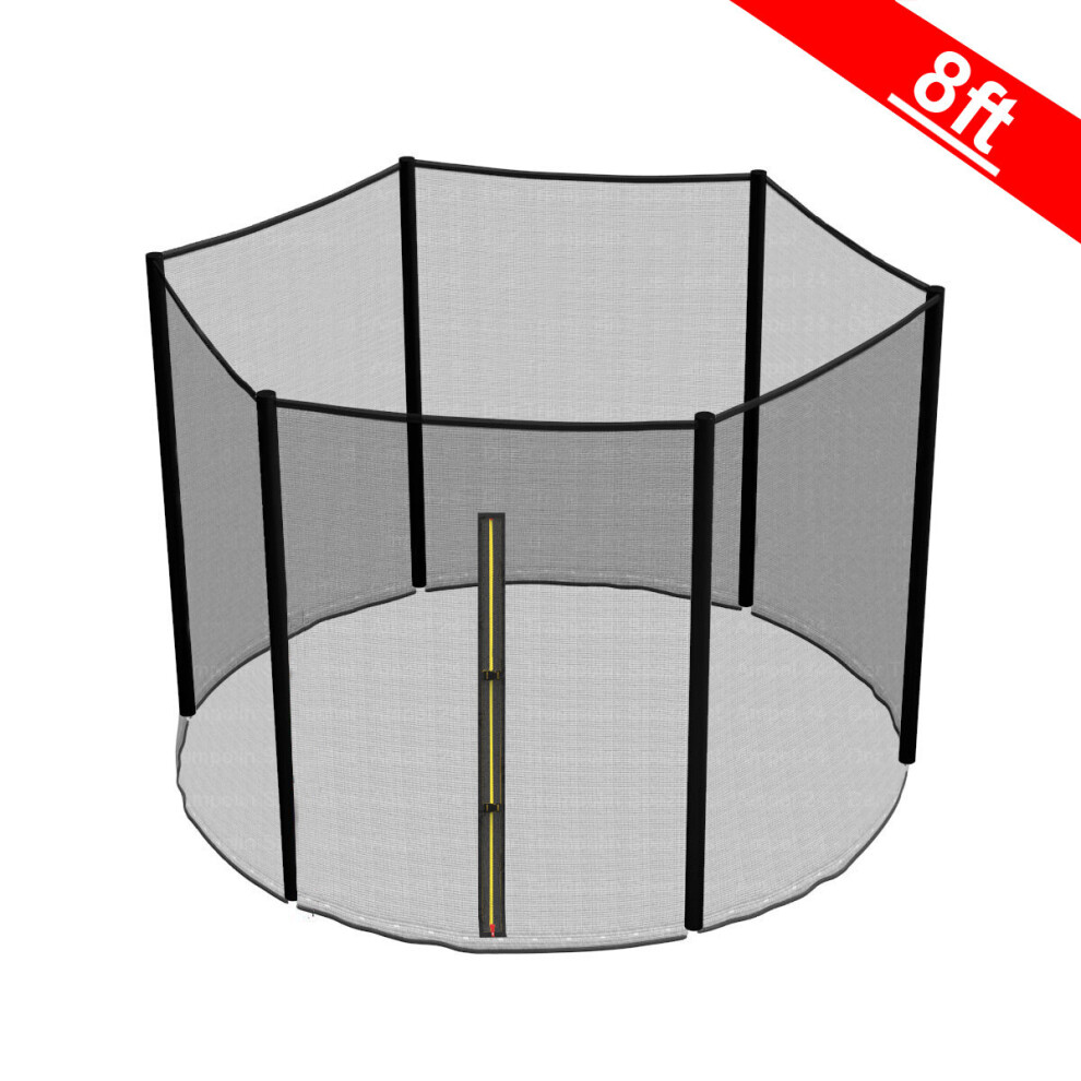 (8FT(244cm) - 6 poles NET) Greenbay 6ft 8ft 10ft 12ft 13ft 14ft Premium Replacement Safety Enclosure Net Netting (Net Only, Poles Not Included) | 4mmx4mm UV resistant