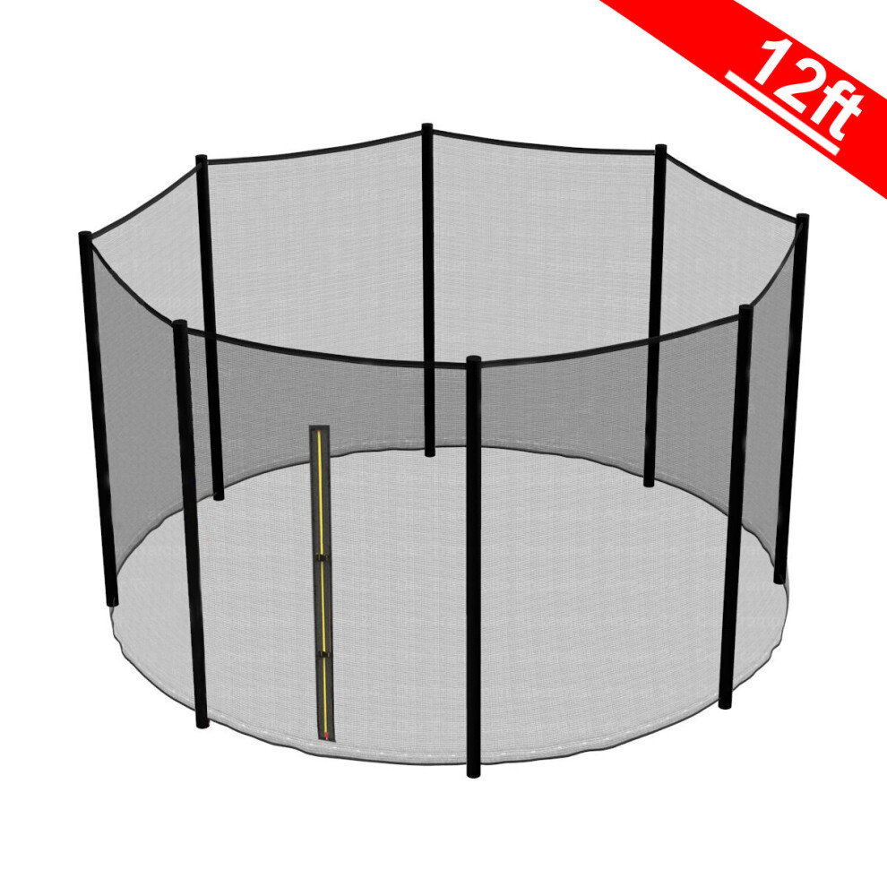 (12FT(366cm) - 8 poles NET) Greenbay 6ft 8ft 10ft 12ft 13ft 14ft Premium Replacement Safety Enclosure Net Netting (Net Only, Poles Not Included) | 4mmx4mm UV resistant