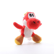 (Red) 5" Super Mario Bros Yoshi Plush Stuffed Toy Keychain Gift Toys