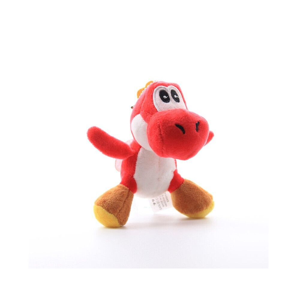 (Red) 5" Super Mario Bros Yoshi Plush Stuffed Toy Keychain Gift Toys Multicoloured