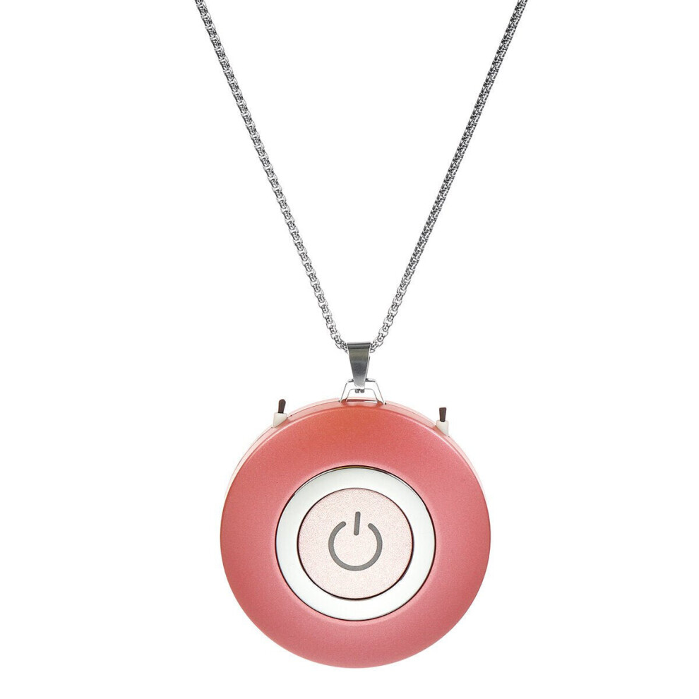 (Rose Gold) Wearable Air Purifier Necklace Mini Portable USB Negative Ion Cleaner Freshener