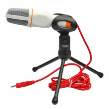 (Black) Capacitor Condenser Microphone 48V Phantom Power USB Sound Card for PC Recording Live Broadcast Studio KTV Karaoke Singing
