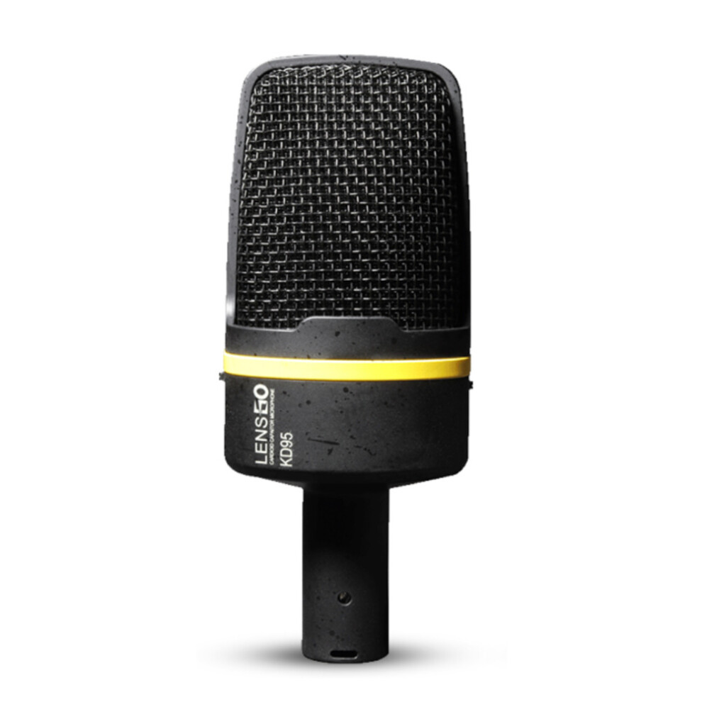 (Yellow) Cardioid Condenser Microphone for iOS Android Mobile Phone PC Computer K Song Live Broadcst Mic Dedicated Recording