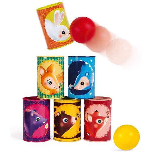 Janod Janod J03206 Forest Tumbling Cans, Multicolored - Plush Soft Toy 2