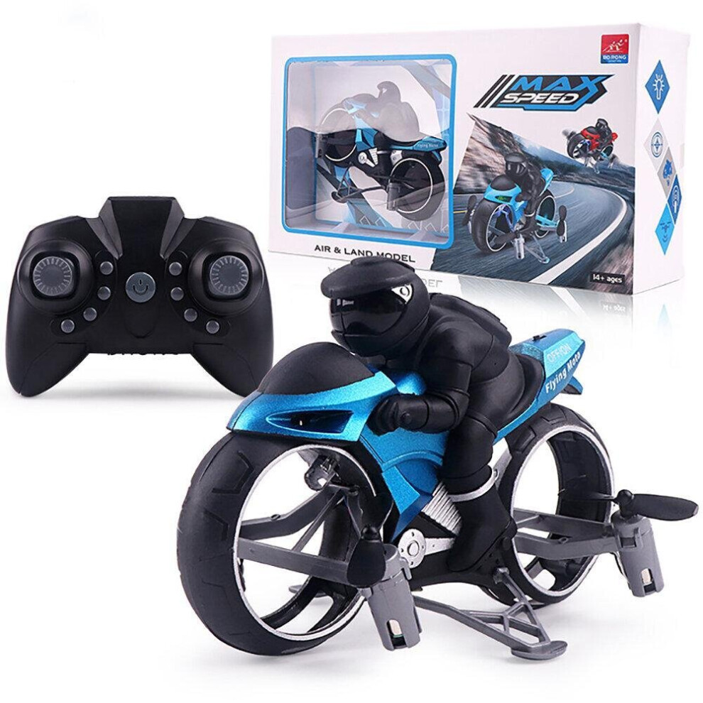 () 2.4G 2 In 1 Land RC Car Vehicle Motorcycle Flying Drone RTR Model Toy