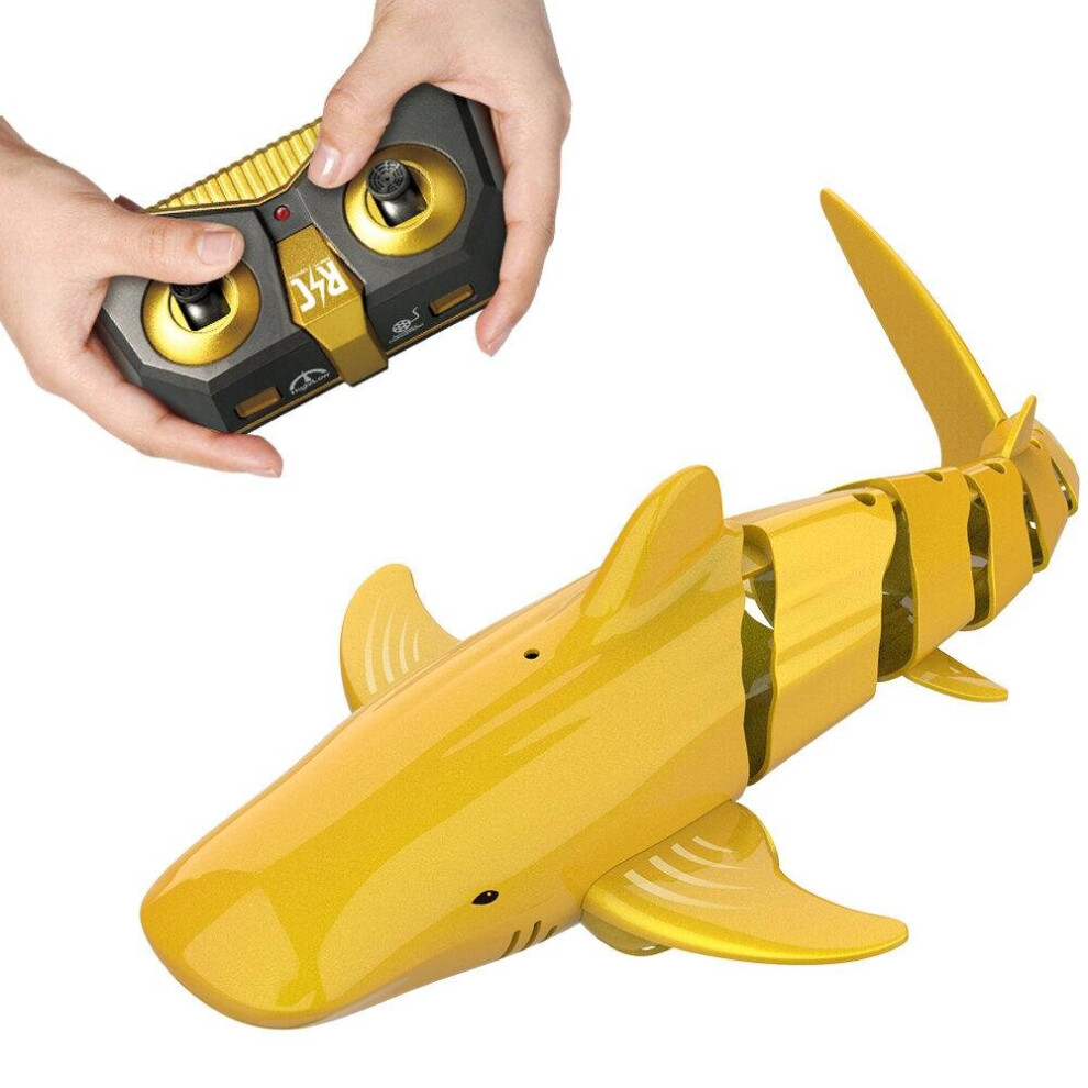 2.4Ghz RC Golden Shark Boat Robot Radio Simulation Waterproof Electronic Remote Control Swimming Animal Toys