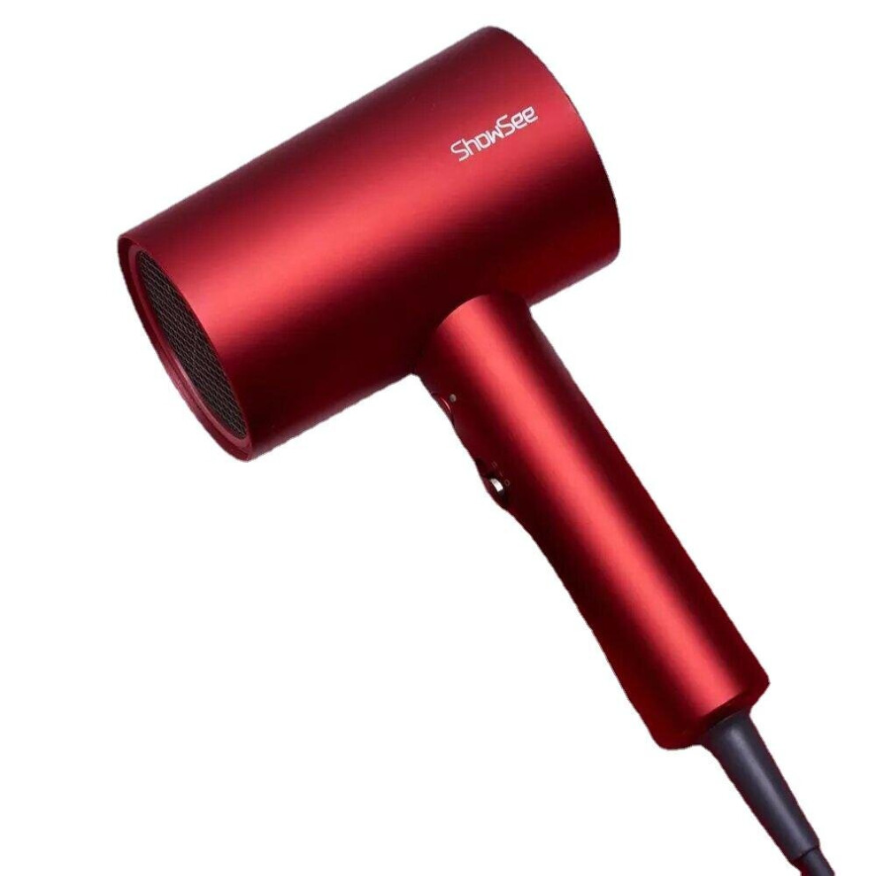 (Red) Anion Hair Dryer Negative Ion Care 1800W Strong Wind Professinal Quick Dry Portable Hairdryers Low Noise