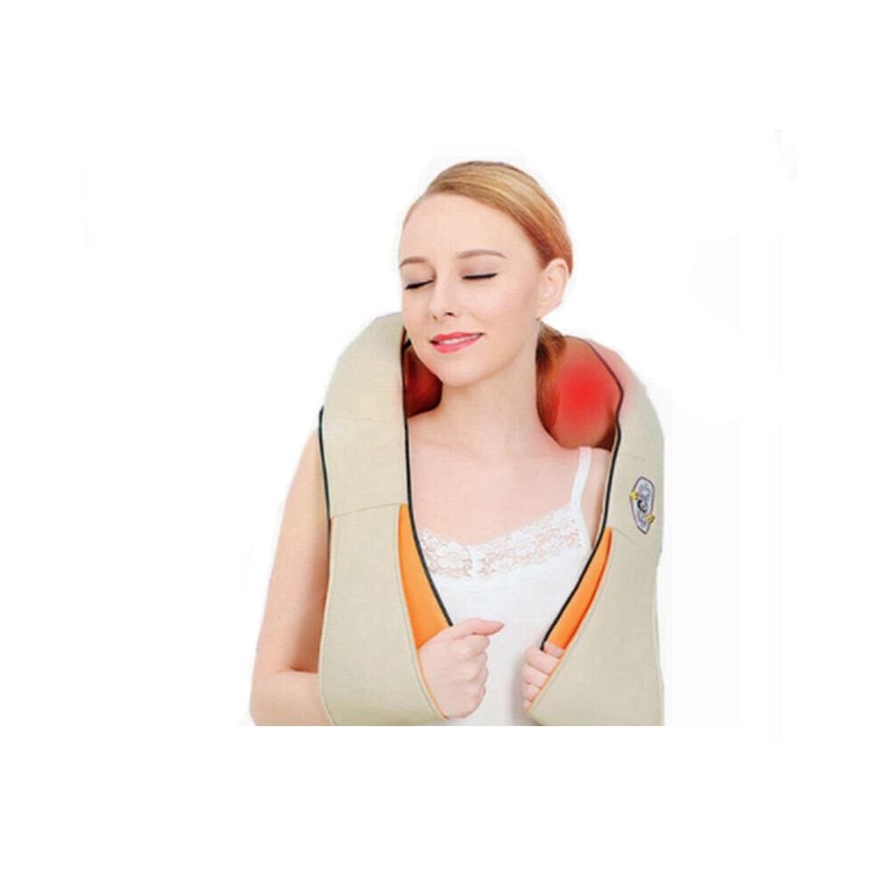 Greenzech Beige Deep Tissue Kneading Massage Pillow Infrared Heating For Neck Shoulder Back