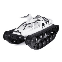 () 2.4G Drift RC Tank Car with Two Rubber and Two Mental Tracks with LED Lights RTR High Speed Full Proportional Control Vehicle Models