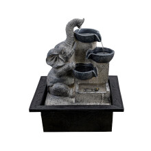 GEEZY Water Feature Tabletop Indoor LED Fountain Waterfall Home Decor (Elephant Bowls)