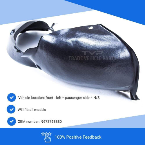 Peugeot 208 2012-2016 Front Wing Arch Liner Splash Guard Passenger Side 1