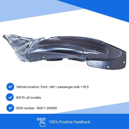 Kia Sportage 2010-2015 Front Wing Arch Liner Splash Guard Passenger Complete 1