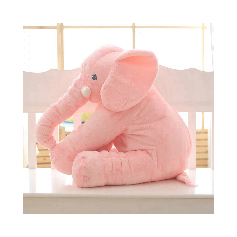 (60CM, pink) plush elephant doll toy children sleeping back cushion cute stuffed elephant baby accompany doll christmas gift