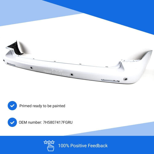 VW Transporter T5 2004-2012 Rear Bumper Primed Smooth With Parking Sensor Holes 1