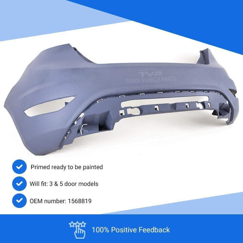 Ford Fiesta MK7 2008-2017 Rear Bumper Without PDC Primed 1