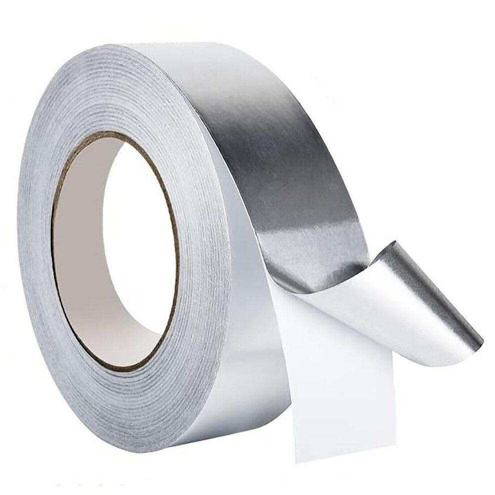 Aluminium Foil Tape Insulation Self Adhesive High Temperature Moisture Universal (50mm x 45m)