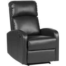(Faux Leather, Black) EVRE Recliner Arm Chair with Adjustable Leg Rest