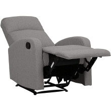 (Fabric, Silver) EVRE Recliner Arm Chair with Adjustable Leg Rest