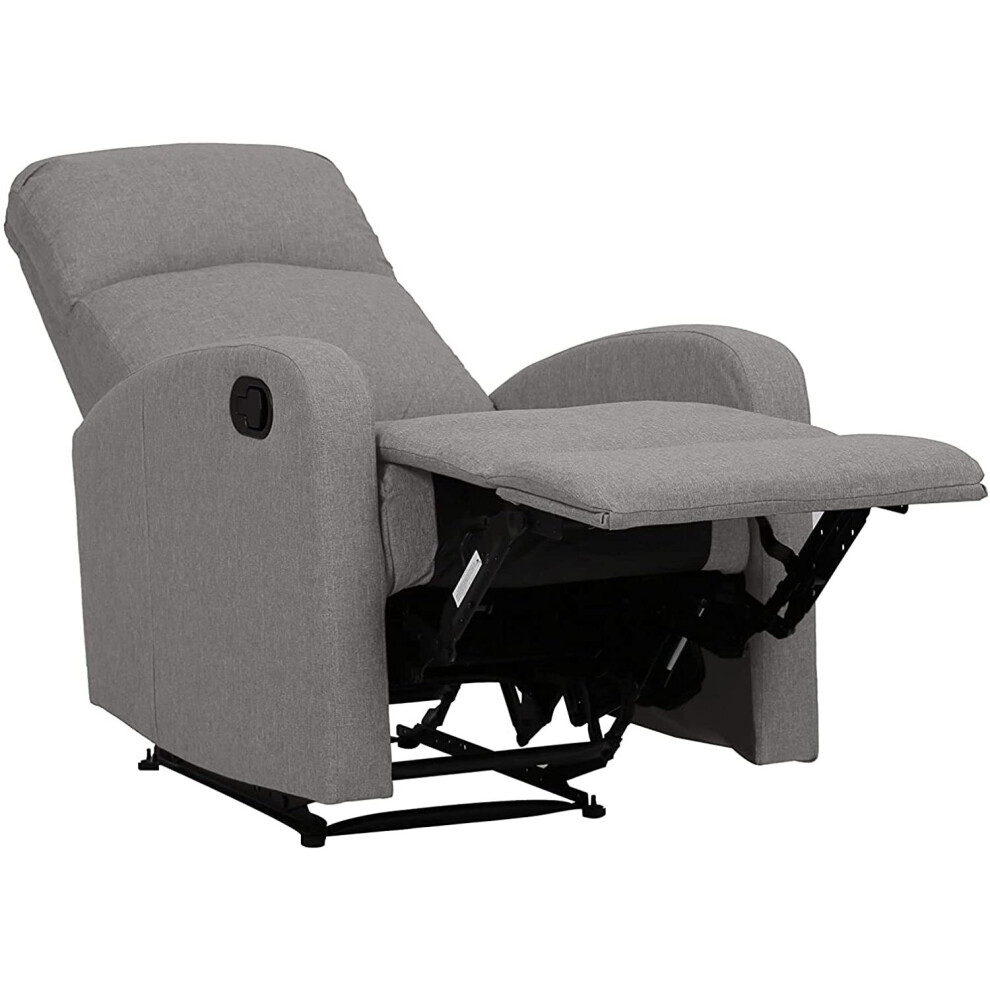 (Fabric, Silver) EVRE Recliner Arm Chair with Adjustable Leg Rest-image-OPC-P9272R9-NEW