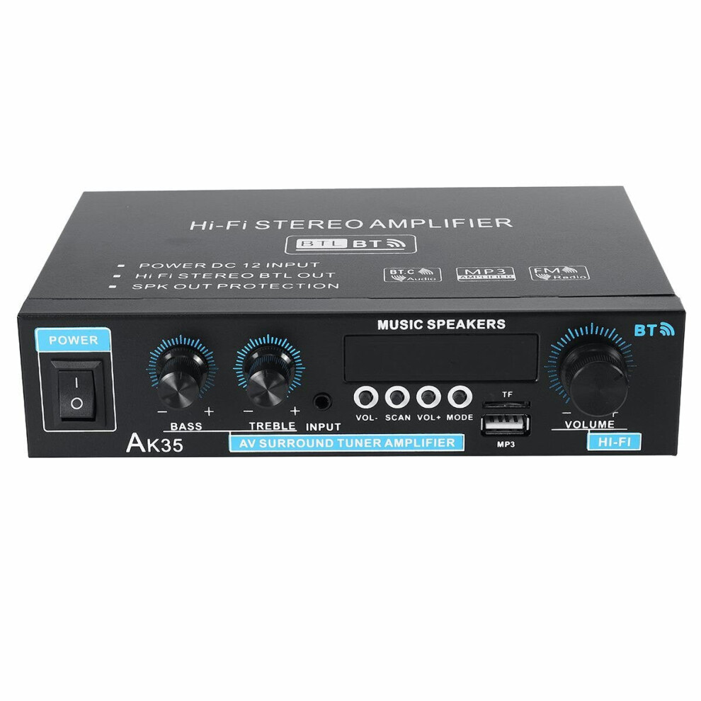 110-240V 2x30W Mini 2.0 Channel Digital Amplifier bluetooth 5.0 Receiver USB Music Player Stereo Home Car Marine Audio Amp