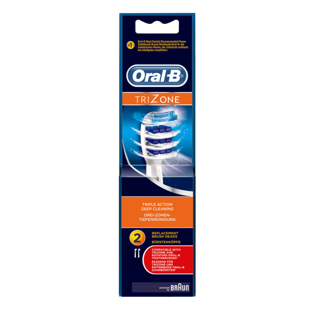 Oral B Tri Zone Electric Tooth Brush Head Replacements Pack of 2 - Deep Cleaning