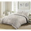 (King , Silver ) Aaliyah floral printed reversible duvet cover set 1