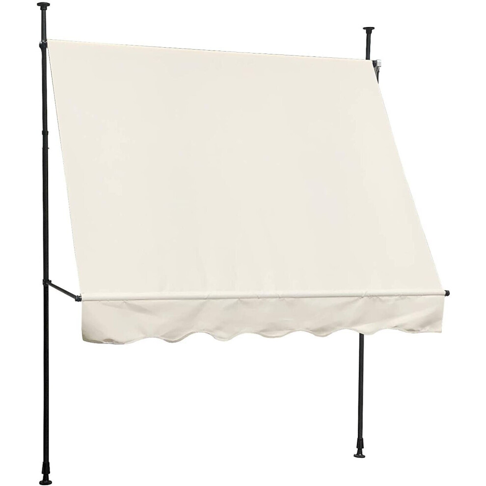 (Beige, 300X150) EVRE Waterproof  Awning/shade + adjustment handle