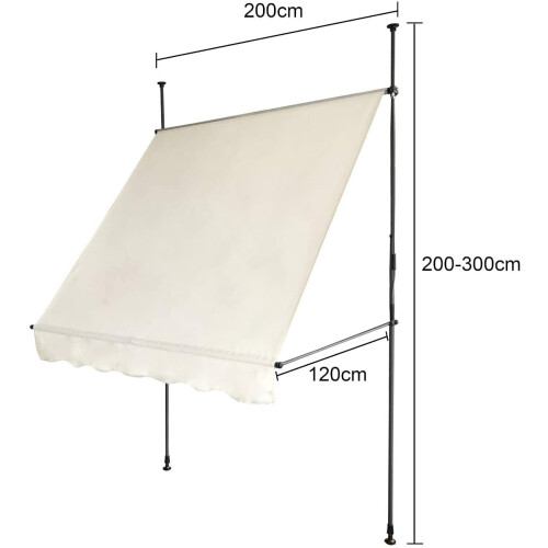 Evre (Beige, 200X120) EVRE Waterproof  Awning/shade + adjustment handle 1