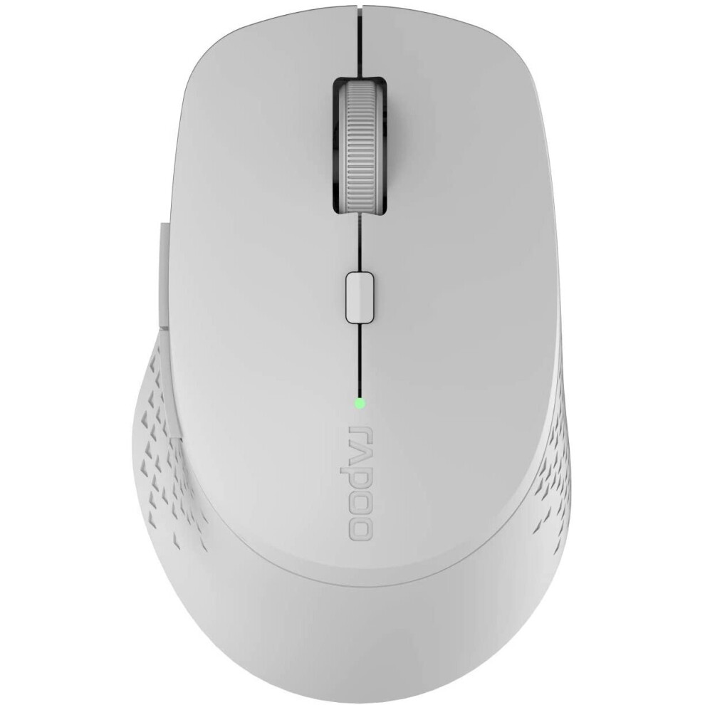 Rapoo Light/Grey M300 Silent Wireless Mouse, Bluetooth And Wireless (2.4 Ghz), Multi-Mode, 1600 Dpi Silent Buttons,