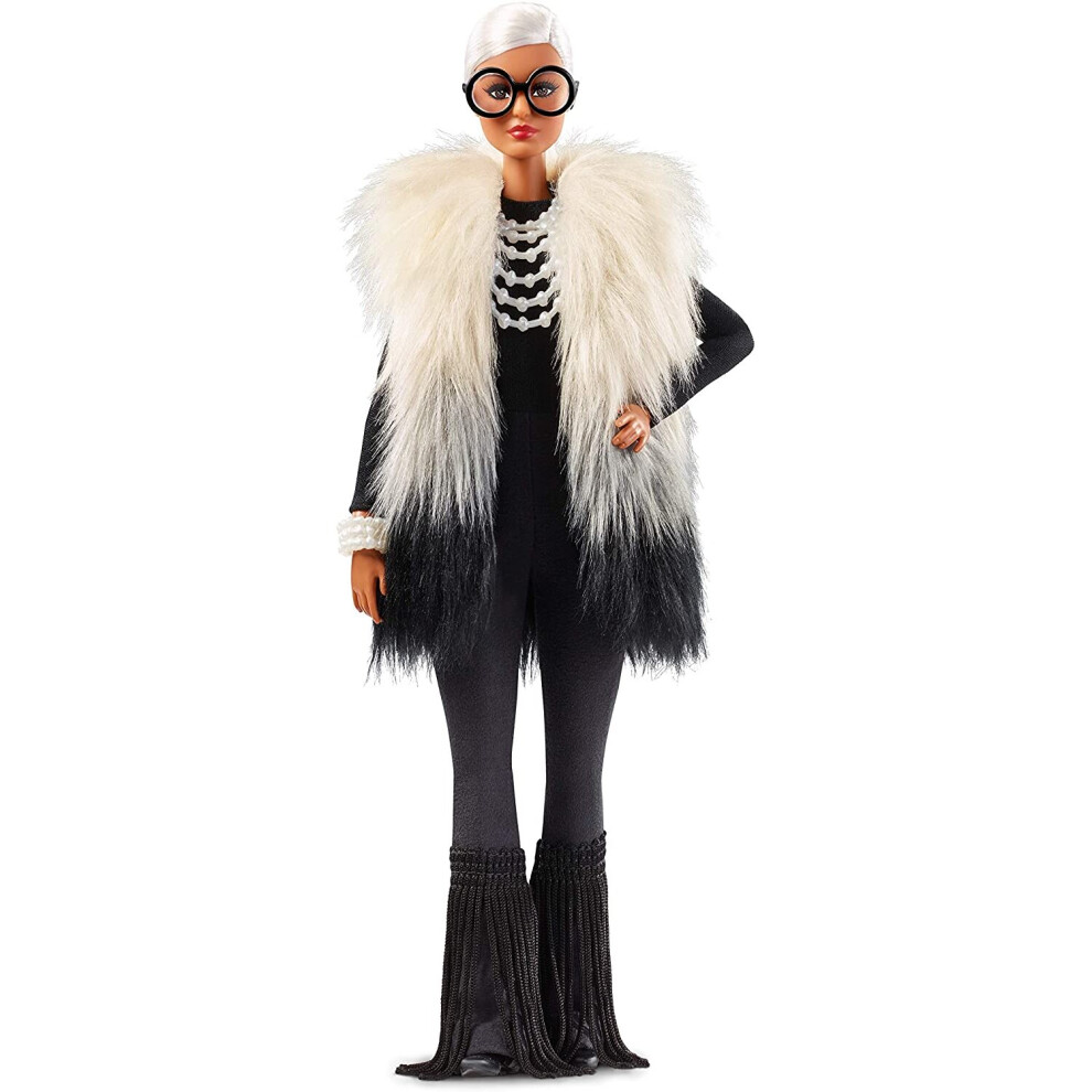 Barbie Collector FWJ27 Collector Styled by Iris Apfel Doll, with Multi-Hued Vest and Accessories, Multicoloured